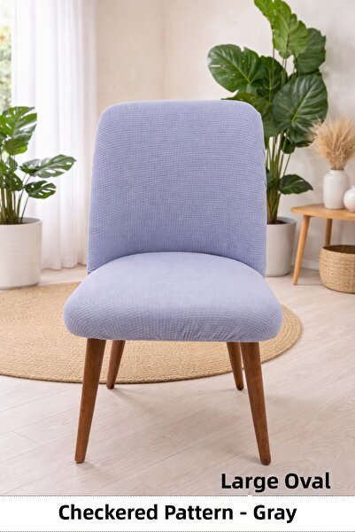 StarMall غطاء كرسي بيضاوي كبير، غطاء كرسي مطبخ بيضاوي الشكل، قابل للغسل، مطاط...