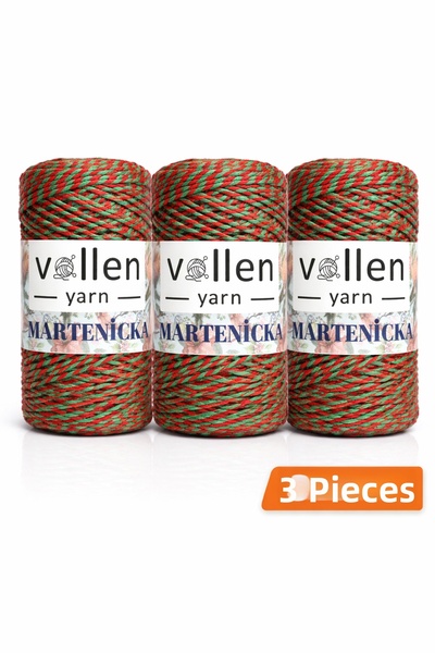 vollen yarn 3 Pcs, Premium 150 Meters 200 g Marteniçka Ribbon, Gift Packaging...