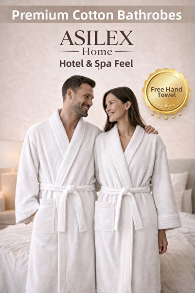 Asilex Home Collection Double Cotton Bathrobe Set for Women and Men Premium R...