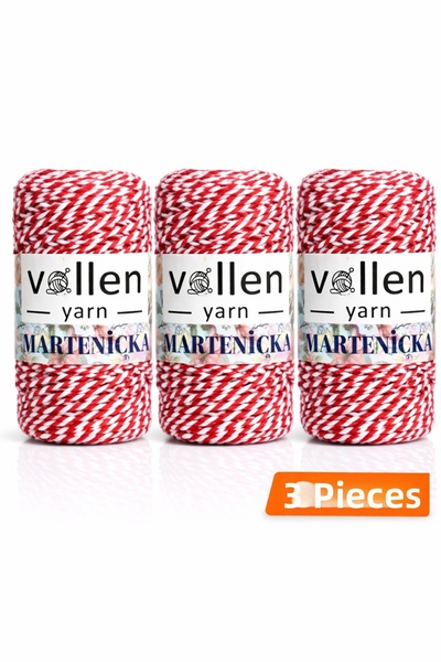 vollen yarn 3 Pcs, Premium 150 Meters 200 g Marteniçka Ribbon, Gift Packaging...