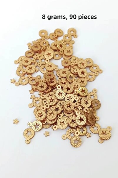 Royaleks أويا فستان سهرة سوار قلادة شبكي معدني بلاستيك ترتر ذهبي اللون 8 جرام...