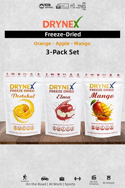 DRYNEX 3-Piece Fruit Set (Orange, Apple, Mango) |   Sugar-Free Natural Snack ...