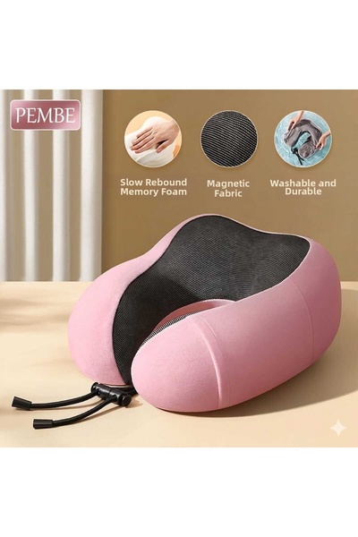 Tigdes Orthopedic Travel Pillow with Visco Neck Support, Double Layered, Magn...