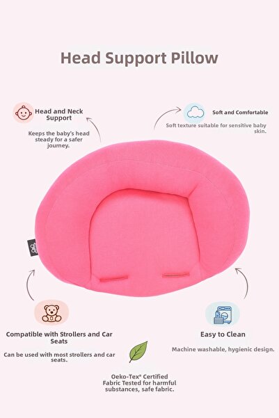 ubeybi وسادة دعم الرأس العالمية لعربة الأطفال - وسادة حماية الرقبة من القطن ا...
