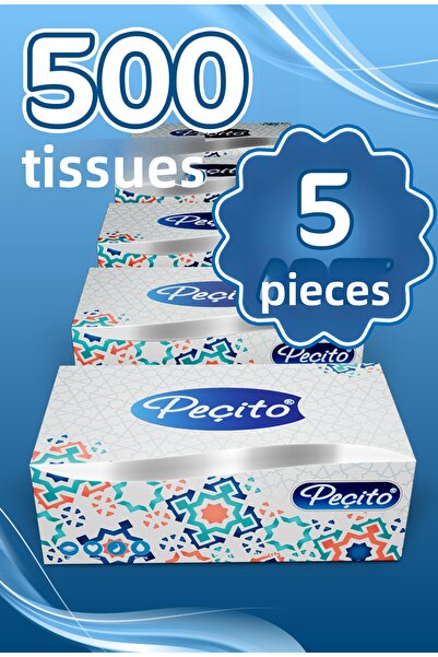 Peçito "500" Double Layer Practical Wipes Check Use Box Wipes (5Pcs)X(100Wipes)