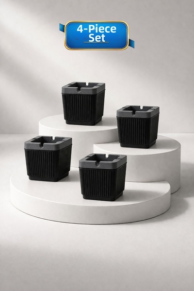 LE PARİS Set of 4 Decorative Striped Ashtrays |   Smokeless Cigarette Ashtray...