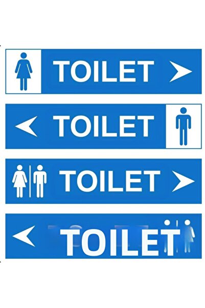 Limitless Design Toilet Directional Sticker Set 22X30 cm – Wc Signage, Arrow ...