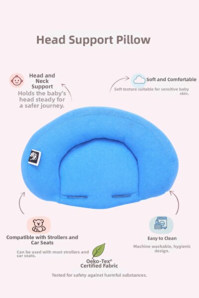 ubeybi وسادة دعم الرأس العالمية لعربة الأطفال - وسادة حماية الرقبة من القطن ا...