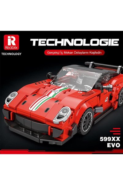 REOBRIX Creator 676 Ferrari 599Xx Sports Car Creative Building Block Set Building Blocks - 413 Pieces