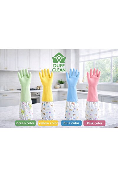 DUFF CLEAN قفازات غسيل الأطباق الساخنة القياسية مقاس L، قفازات منزلية مقاومة ...