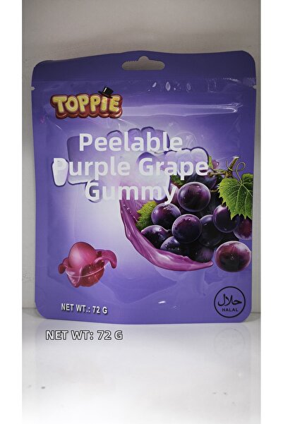 Topp Toppie Peelable Purple Grape Flavored Soft Candy 72 g - Peelable Gummy C...