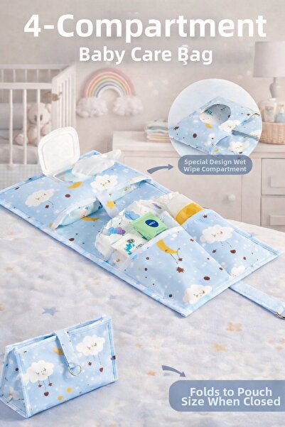 MorBebe حقيبة العناية بالطفل الزرقاء الفاخرة باللون الأزرق |   منظم عملي |   ...