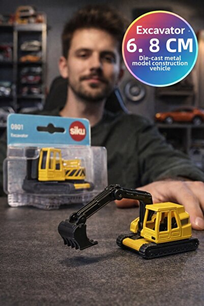 TOYFEST Siku 0801 Metal Crawler Excavator Toy Engineering Vehicle Movable Buc...