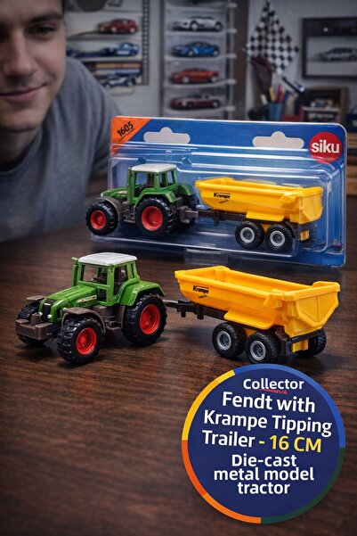 TOYFEST سيكو فيندت 926 فاريو كرامبي مقطورة معدنية قابلة للطي، لعبة جرار مزرعة...