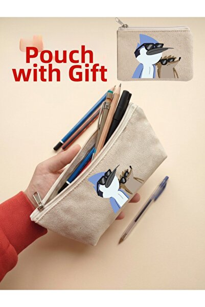JANJAN حامل أقلام من القماش، منظم متعدد الأغراض، حافظة أقلام، حقيبة مكياج، حق...