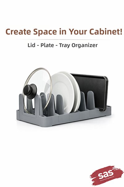 Fevito Organizator multifuncțional pentru capac pentru oală – sertar din plas...