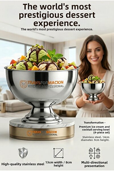 Transformacion 4-Piece Footed Ice Cream, Dessert, Cocktail and Presentation B...