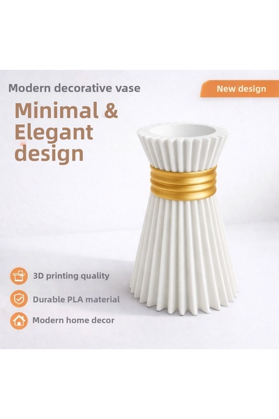 StudioAslanDesign Minimal Decorative Vase 16 cm |   Modern Stylish Design |  ...