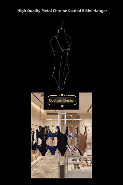 Manken İstanbul 10 τμχ Επιχρωμιωμένο μεταλλικό κρεμάστρα μαγιό - Κρεμάστρα μπ...