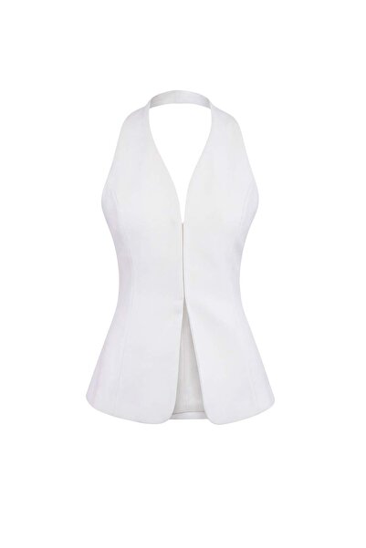 Trendyol Collection إصدار محدود باللون الأبيض سترة TWOSS26YE00040