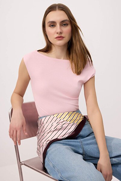 Trendyol Collection Pink Fitted/Sleeveless Cotton Piece Stretchy Knitted Blou...