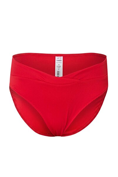 Trendyol Kollektion Roter, strukturierter Bikini-Unterteil mit normaler Taill...