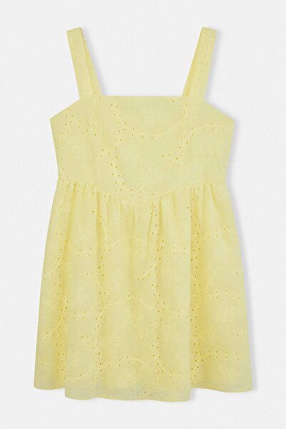 Trendyol Curve Rochie galbenă Finike țesut mărime mare TBBSS26AH00064