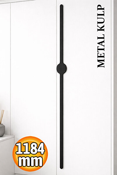 Badem10 SARAL Mâner de sertar pentru dulap, negru mat, cu dungi, mâner lung d...