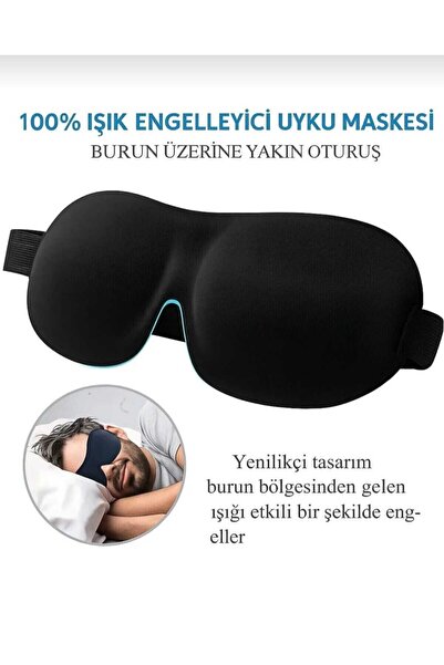 Home Tam Karartmalı 3D Uyku Maskesi – Işık Geçirmez, Ergonomik, Rahat ve Hipo...