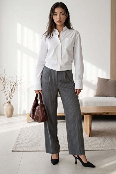 Madmext White Pocket Detail Basic Women's Shirt Mg2737