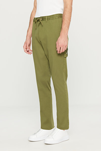 AC&Co / Altınyıldız Classics Khakifarbene, übergroße, lockere, elastische Dob...