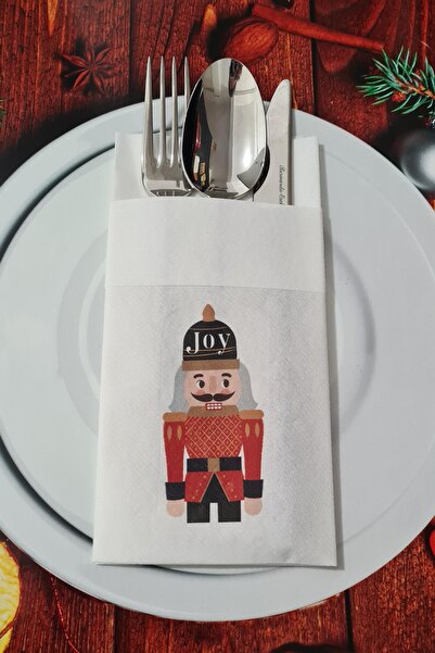 PEKSHOP Fabric Textured Nutcracker Military Christmas Table Presentation Napkin