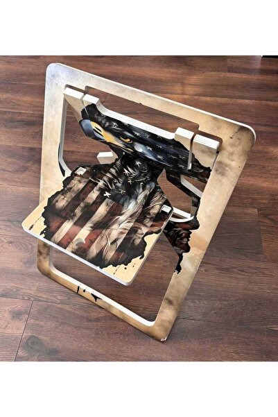 SEMENDER Tasarım Ahşap Katlanabilir Sandalye Beyaz Kartal