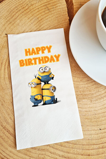 PEKSHOP Presentation Napkin Minion Happy Birthday Paper Napkin