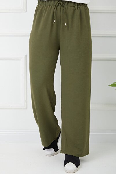 Bayanca Moda بنطال حجاب نسائي من قماش أيروبين بأرجل واسعة