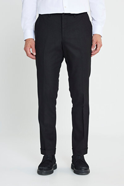 ALTINYILDIZ CLASSICS بنطال رجالي أسود بقصة ضيقة بخصر مطاطي من Six Stars Class...