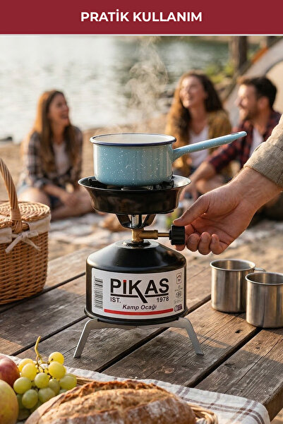 Pikas Iksa Devrilmez Ayaklı Portatif Kamp Ocağı, Piknik Tüpü Kamp Ocağı Kartuşu