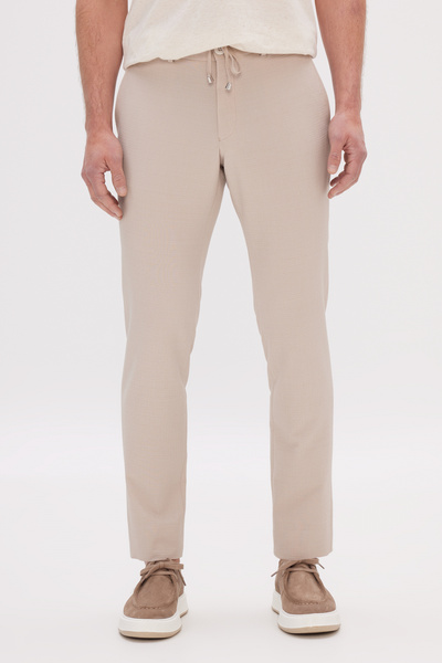 AC&Co / Altınyıldız Classics Ανδρικό παντελόνι σε μπεζ λεπτή εφαρμογή με δεμέ...