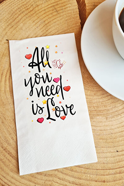 PEKSHOP Presentation Napkin All You Need Is Love Written Paper Napkin
