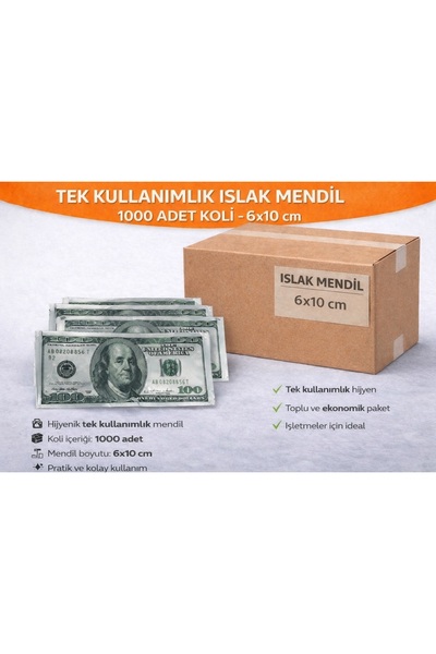 GÖKSU TEK KULLANIMLIK BASKILI ISLAK MENDİL (KOLİ İÇİ 1000 ADET) (6*10)