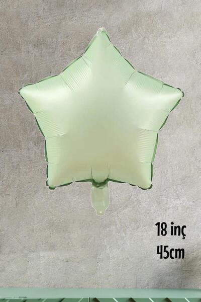 PEKSHOP Retro Yeşil Yıldız Balon 18inç 45cm Retro Renk Balonlar