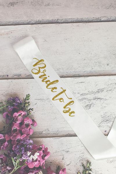 PEKSHOP حزام العروس، حزام توديع العزوبية مطبوع عليه لمعان ذهبي