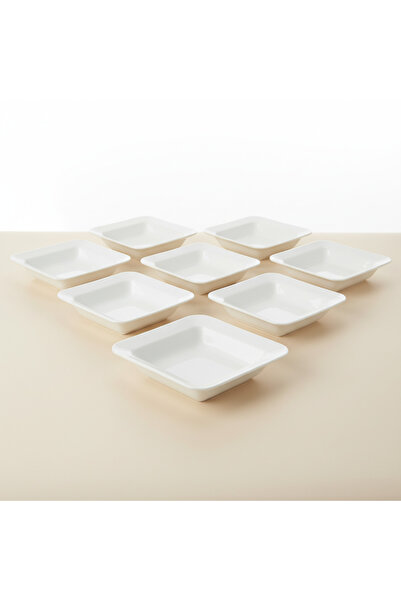 SQUALO طقم 6 زبدية بورسلان مربعة 18 سم – لون أبيض للتقديم
