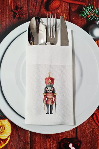 PEKSHOP Fabric Textured Retro Tin Soldier Patterned Christmas - New Year Pres...