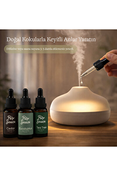 Pure Sauna Saf Çay Ağacı Uçucu Yağı 30 ml - Melaleuca Alternifolia - Buhurdanlık ve Difüzör Kokusu