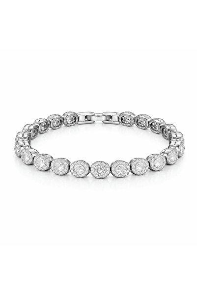 Pursehuit Brățară de tenis de lux, culoare argintie, cu pietre, Chelsea C9