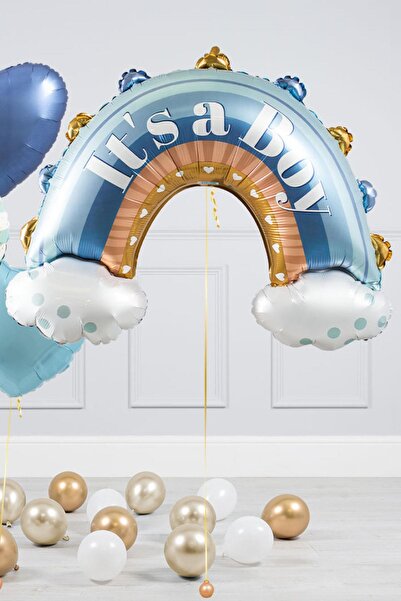 PEKSHOP بالون استحمام للأطفال من It's a Boy Gender Party - تصميم قوس قزح