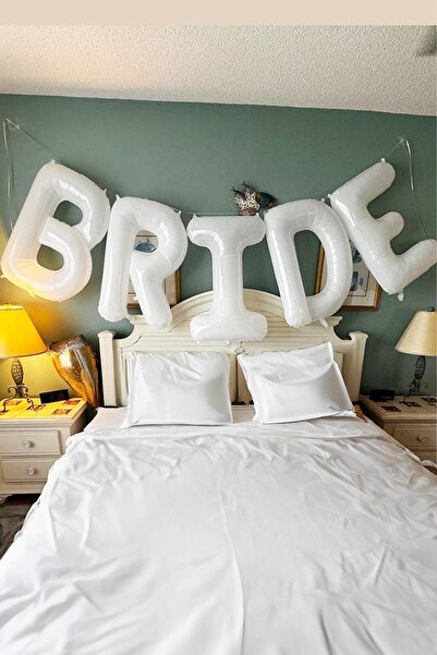 PEKSHOP Beyaz Bride Balon 1 Metre Dev Bride Balonu Beyaz Renk Bride Parti Balonu
