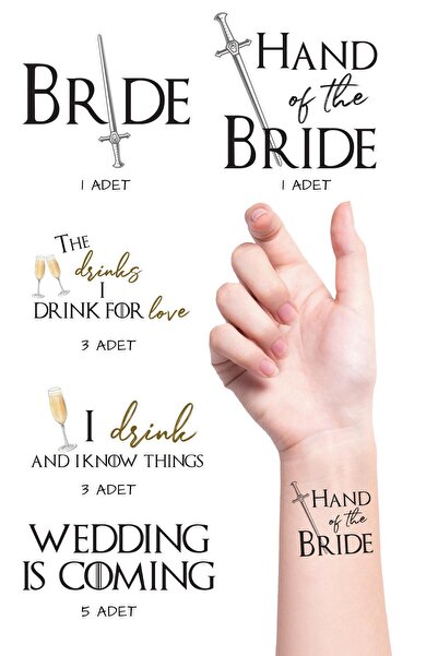 PEKSHOP Game Of Thrones Bekarlığa Veda Gelin Bride Dövme Paketi