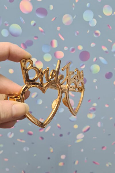 PEKSHOP Bride Team Gözlük Kalp Şekilli Bekarlığa Veda Nedime Gözlüğü Gold